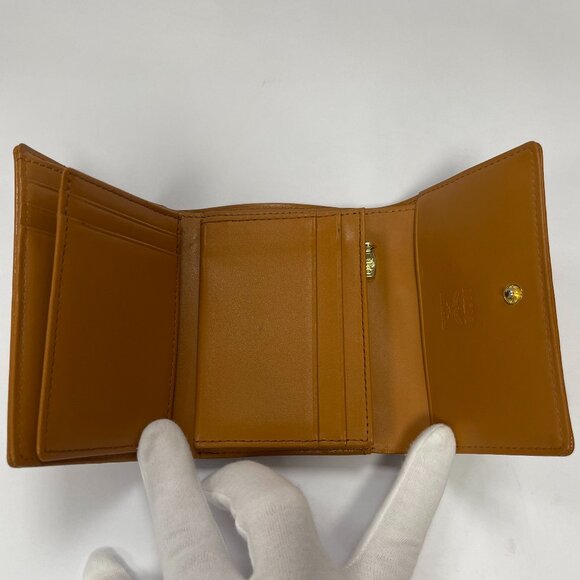 MCM Vintage Visetos Leather Tri-Fold Wallet,  Cognac - Preowned - Picture 4 of 15